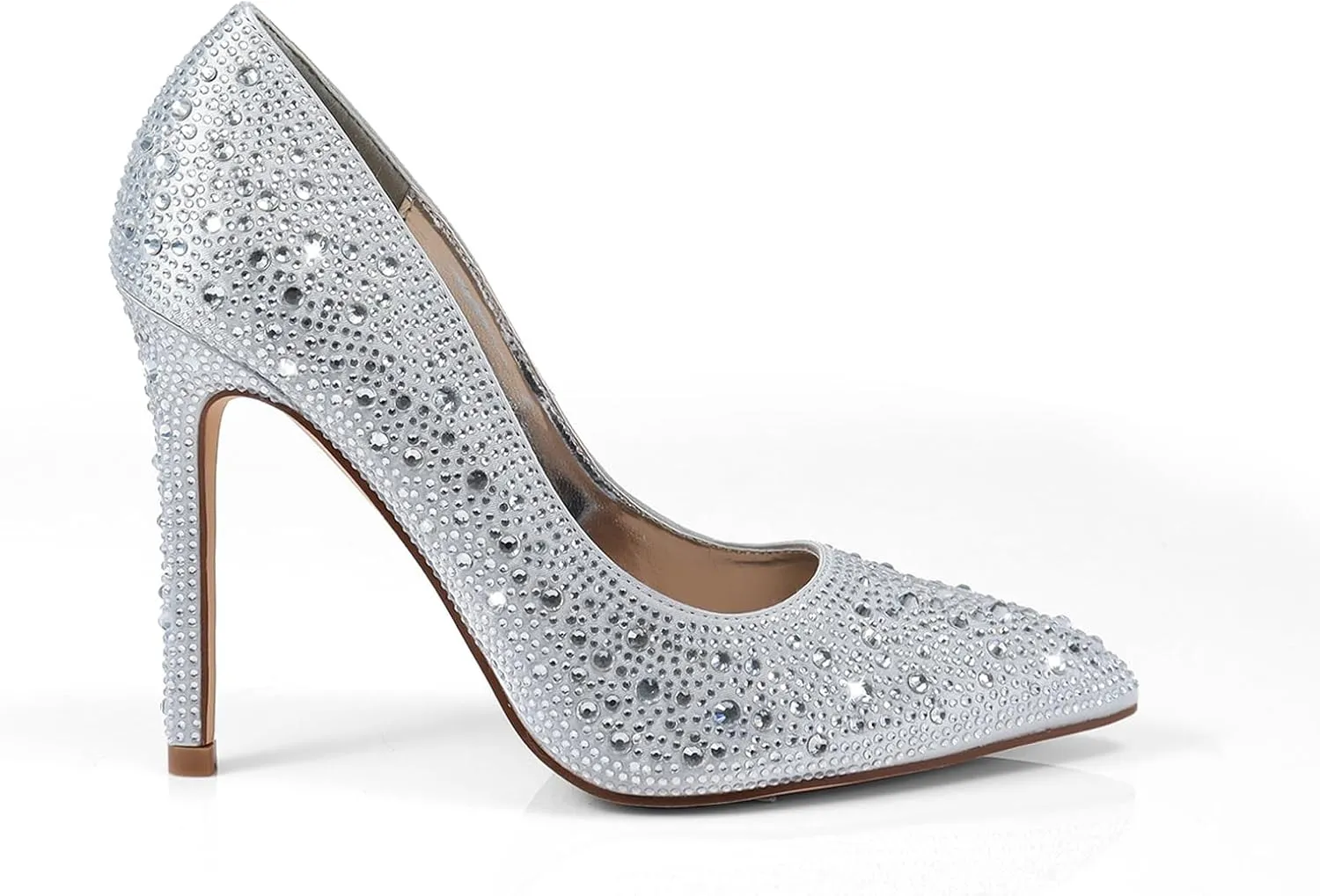 FREDERICK'S OF HOLLYWOOD- Pointy Toe Full Rhinstone Pump W Pencil Heel, FOH-Samantha