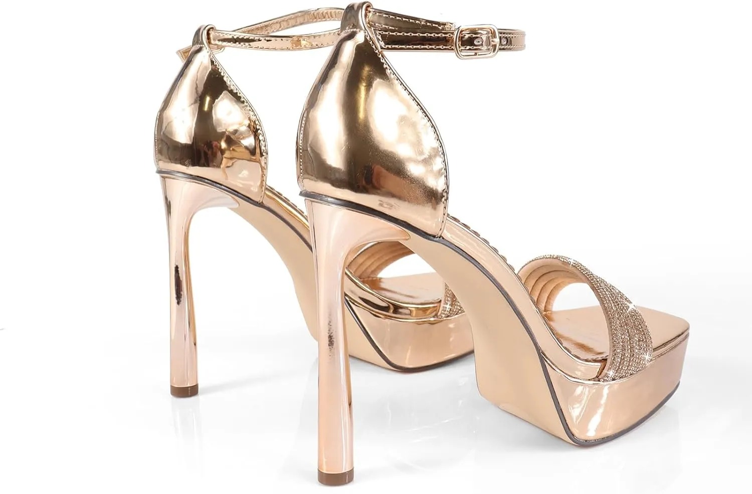 FREDERICK'S OF HOLLYWOOD RHINESTONE STRAP WITH PLATFORM HEEL, FOH-DENISE