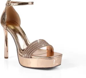 FREDERICK'S OF HOLLYWOOD RHINESTONE STRAP WITH PLATFORM HEEL, FOH-DENISE