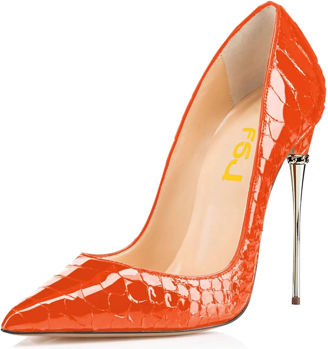 FSJ Women Sexy Slip On Formal Pumps Stiletto Heels Pointy Toe Chic Party Evening Dress Ladies Work Shoes Size 4-15 US
