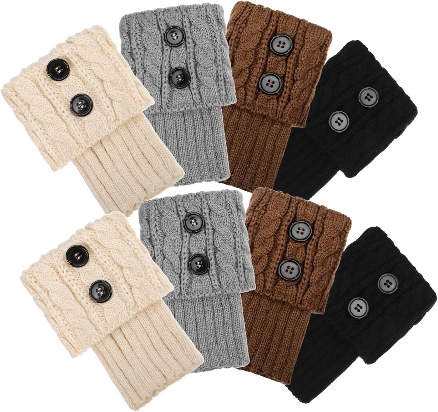 Gatuida 4 Pairs Women's Knitted Boot Soft Leg Warmers for Versatile Ankle Warmers Colors for Boots Fashion Accessories