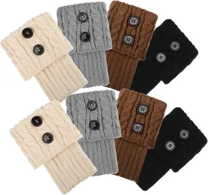 Gatuida 4 Pairs Women's Knitted Boot Soft Leg Warmers for Versatile Ankle Warmers Colors for Boots Fashion Accessories