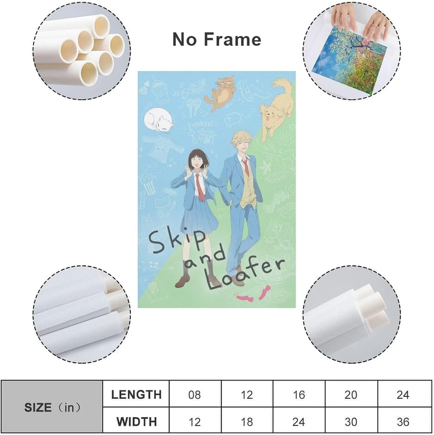 GAUSKY Anime Skip And Loafer Poster Canvas Wall Art Posters For Room Aesthetic And Decor 2 Poster For Bedroom Bathroom Living Room Office Kitchen Decor 16x24inch(40x60cm) Unframe-style