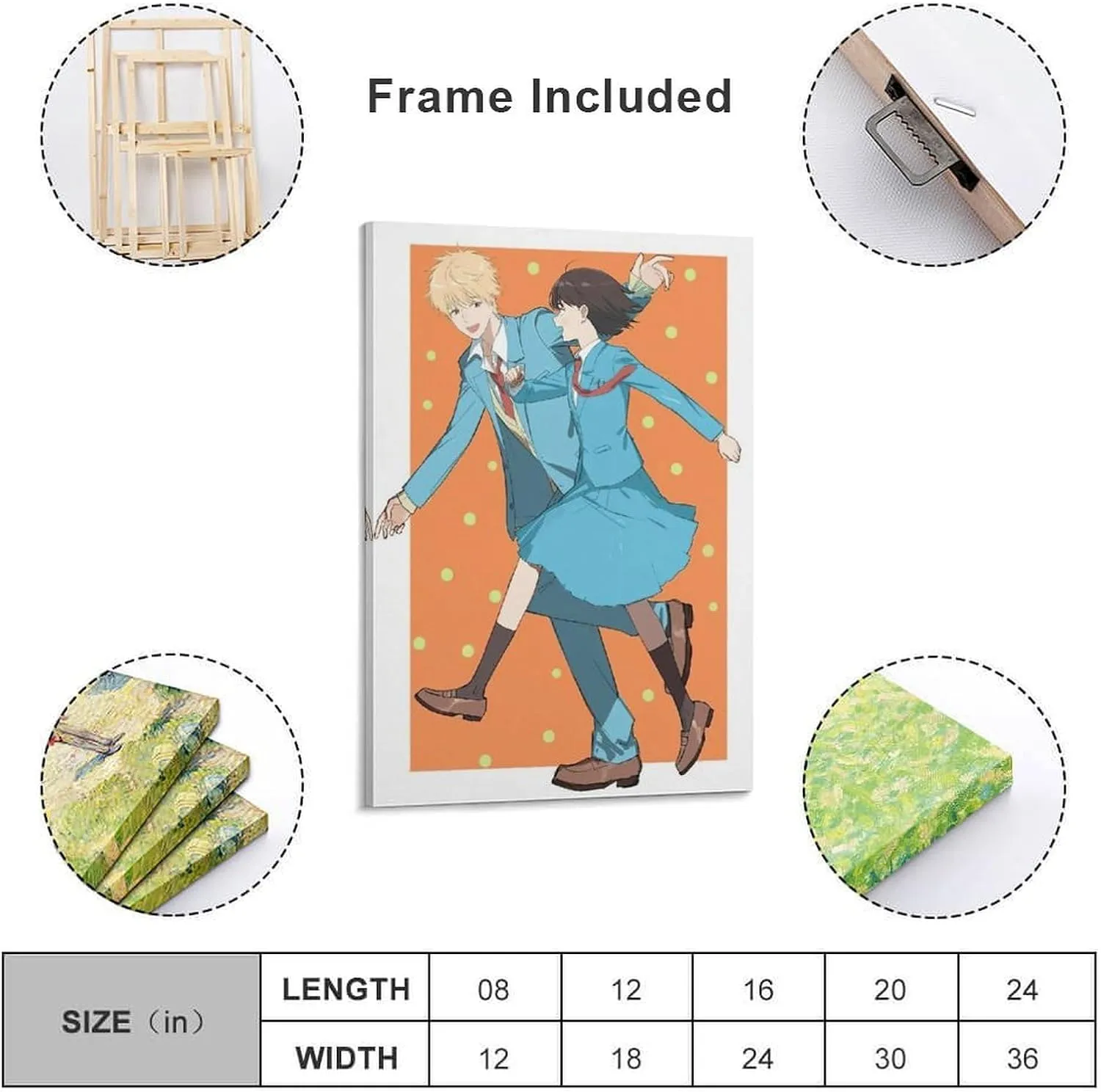 GAUSKY Anime Skip And Loafer Poster Canvas Wall Art Posters For Room Aesthetic And Decor 6 Poster For Bedroom Bathroom Living Room Office Kitchen Decor 12x18inch(30x45cm) Frame-style