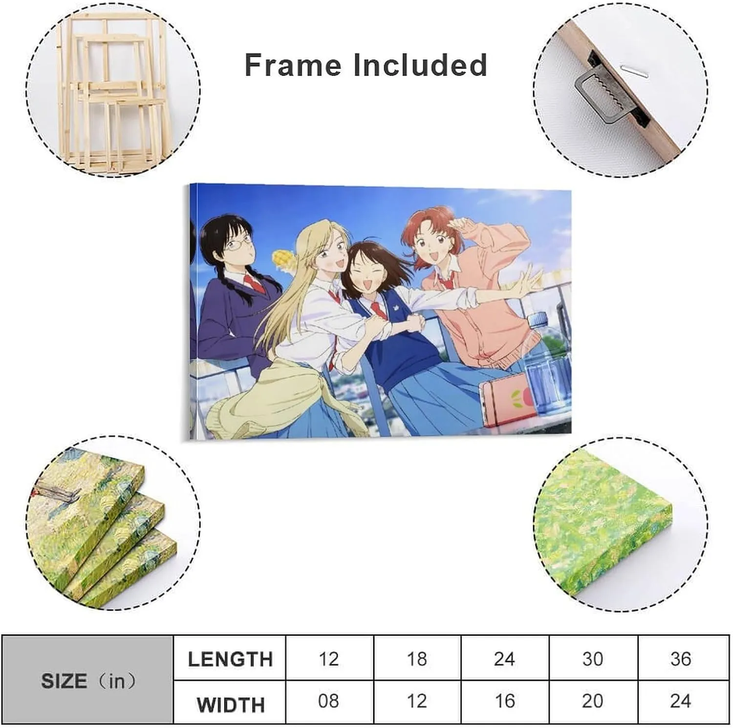 GAUSKY Anime Skip And Loafer Poster Canvas Wall Art Posters For Room Aesthetic And Decor 7 Poster For Bedroom Bathroom Living Room Office Kitchen Decor 16x24inch(40x60cm) Frame-style
