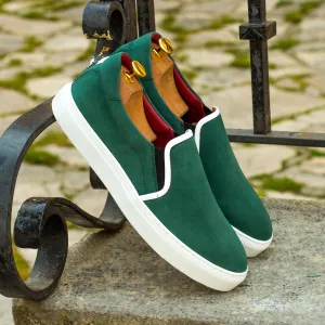 Gentlemen Diario Slip On - Forrest Green Kid Suede Calf Leather