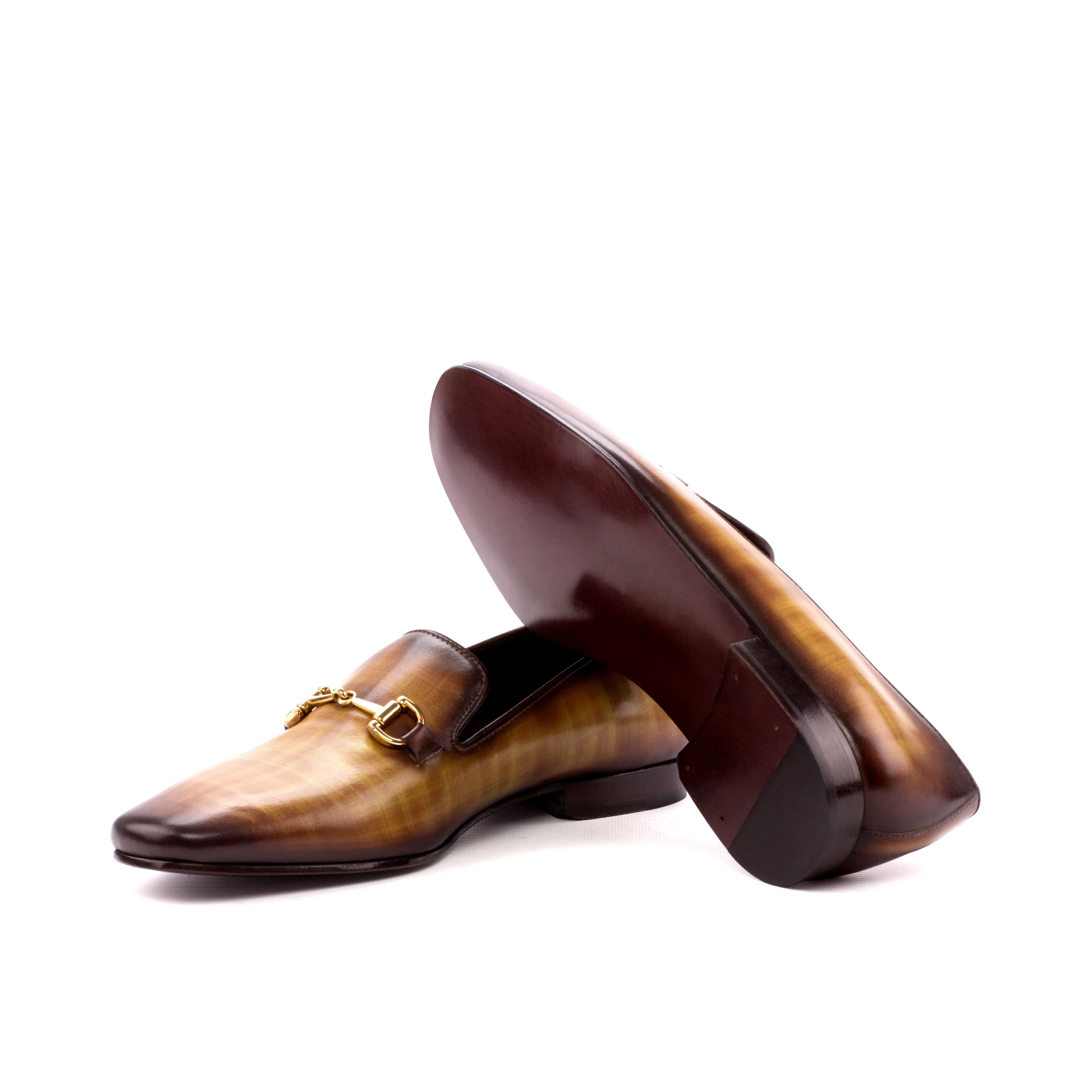 Gentlemen El Patron Slip On with Hand Painted Cognac Patina