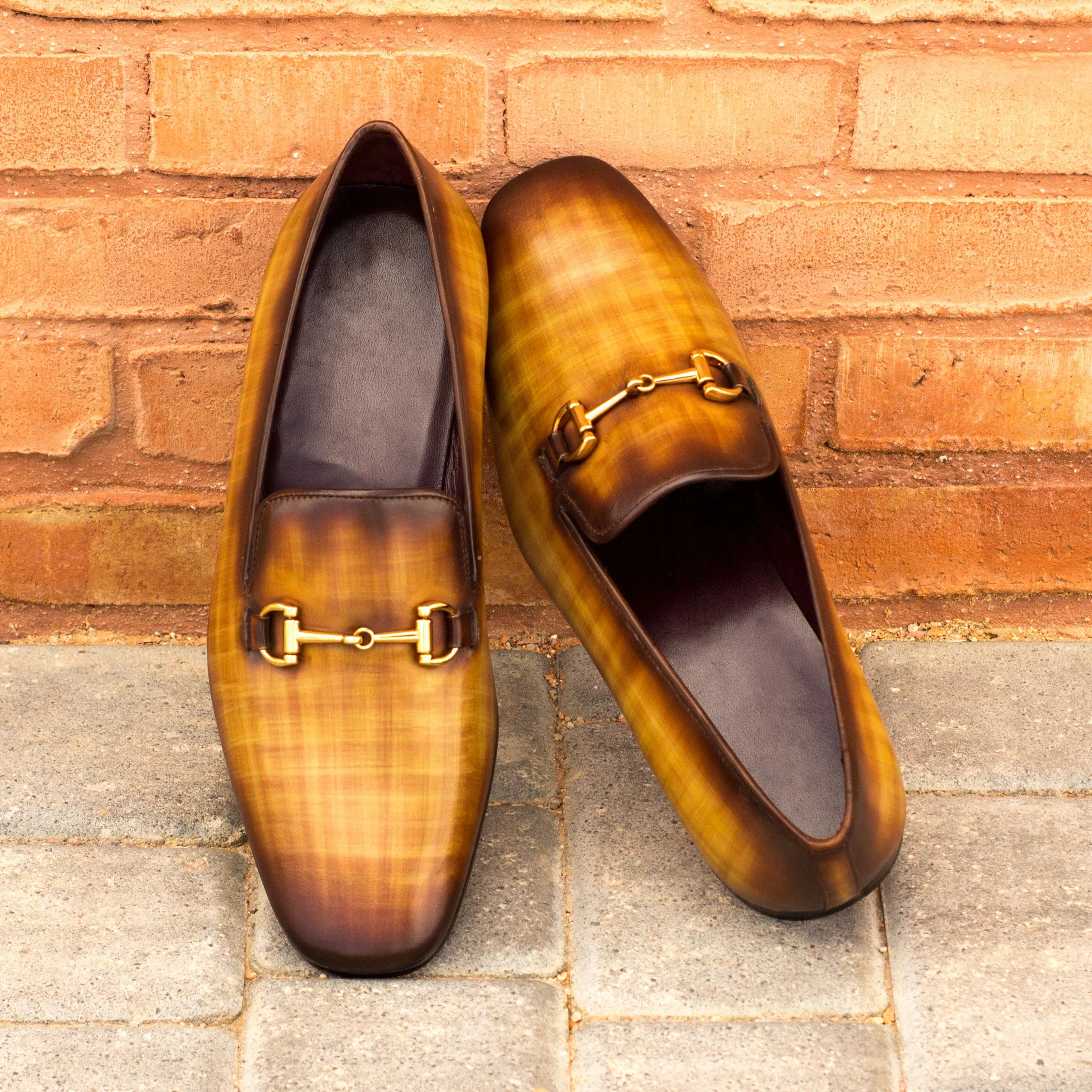 Gentlemen El Patron Slip On with Hand Painted Cognac Patina