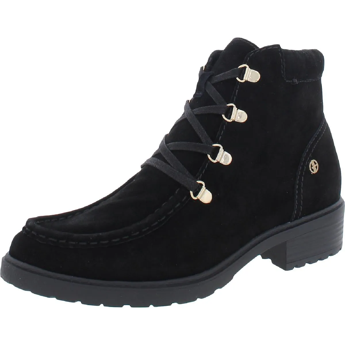 Giani Bernini Bertey Lace-Up Lug Sole Booties Black 6M