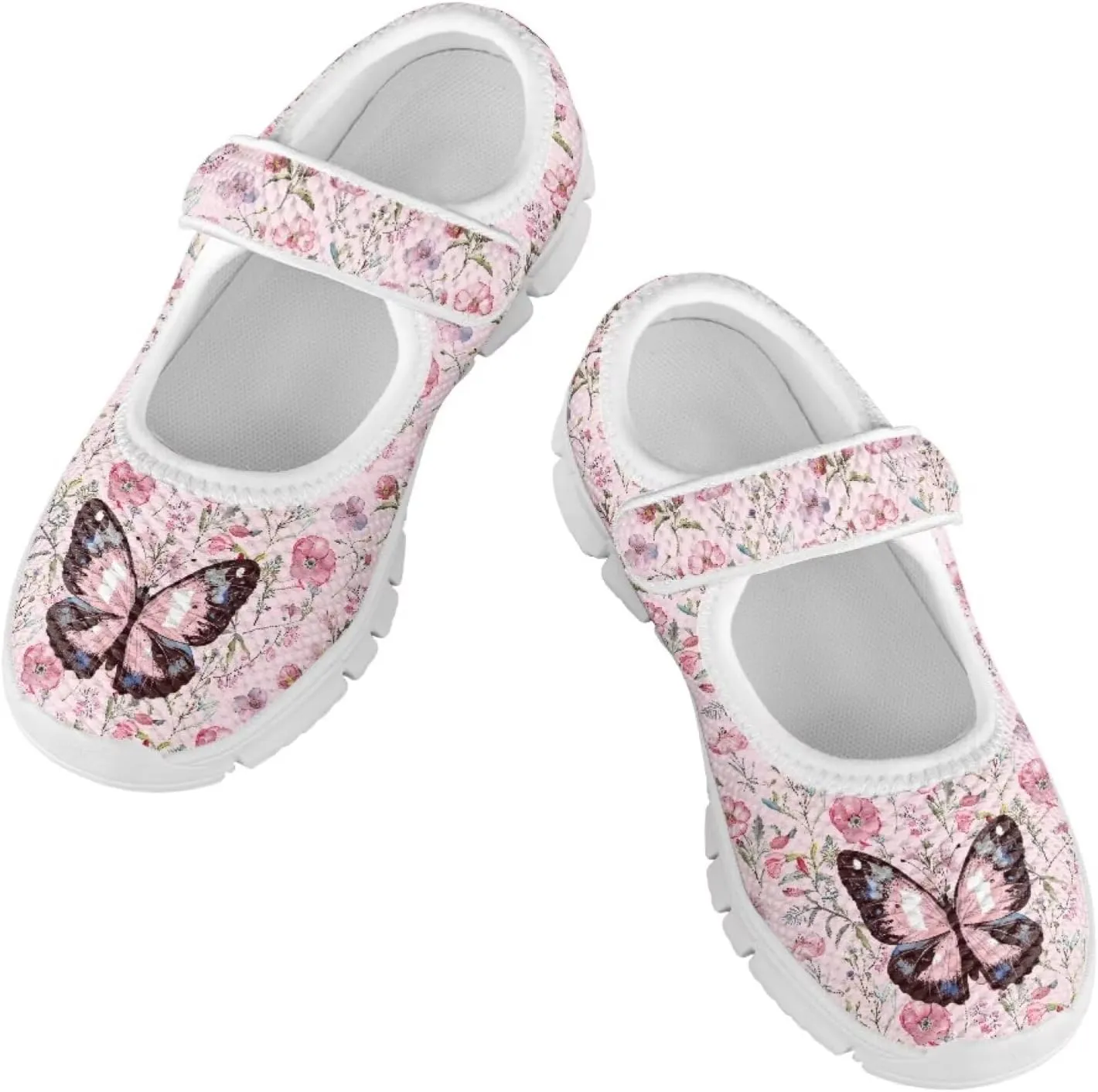 Girls Mary Jane Shoes School Uniform Shoes Round Toe Ballet Flats Breathable Mesh Slip-on Walking Sneakers
