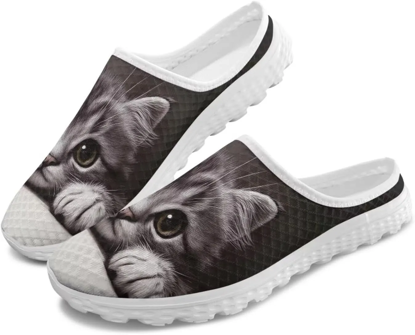 GOSTONG Mules for Women Lightweight Slip on Mule Backless Sneakers Breathable Mesh Walking Shoes for Garden Outdoors Size 6-13.5