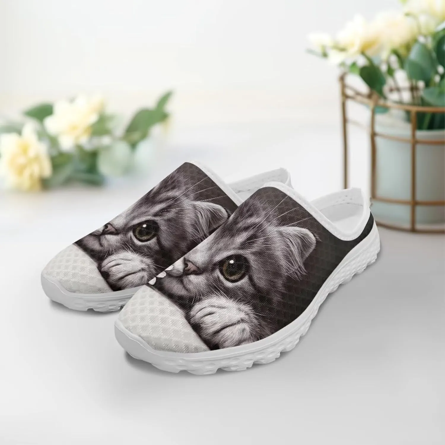 GOSTONG Mules for Women Lightweight Slip on Mule Backless Sneakers Breathable Mesh Walking Shoes for Garden Outdoors Size 6-13.5