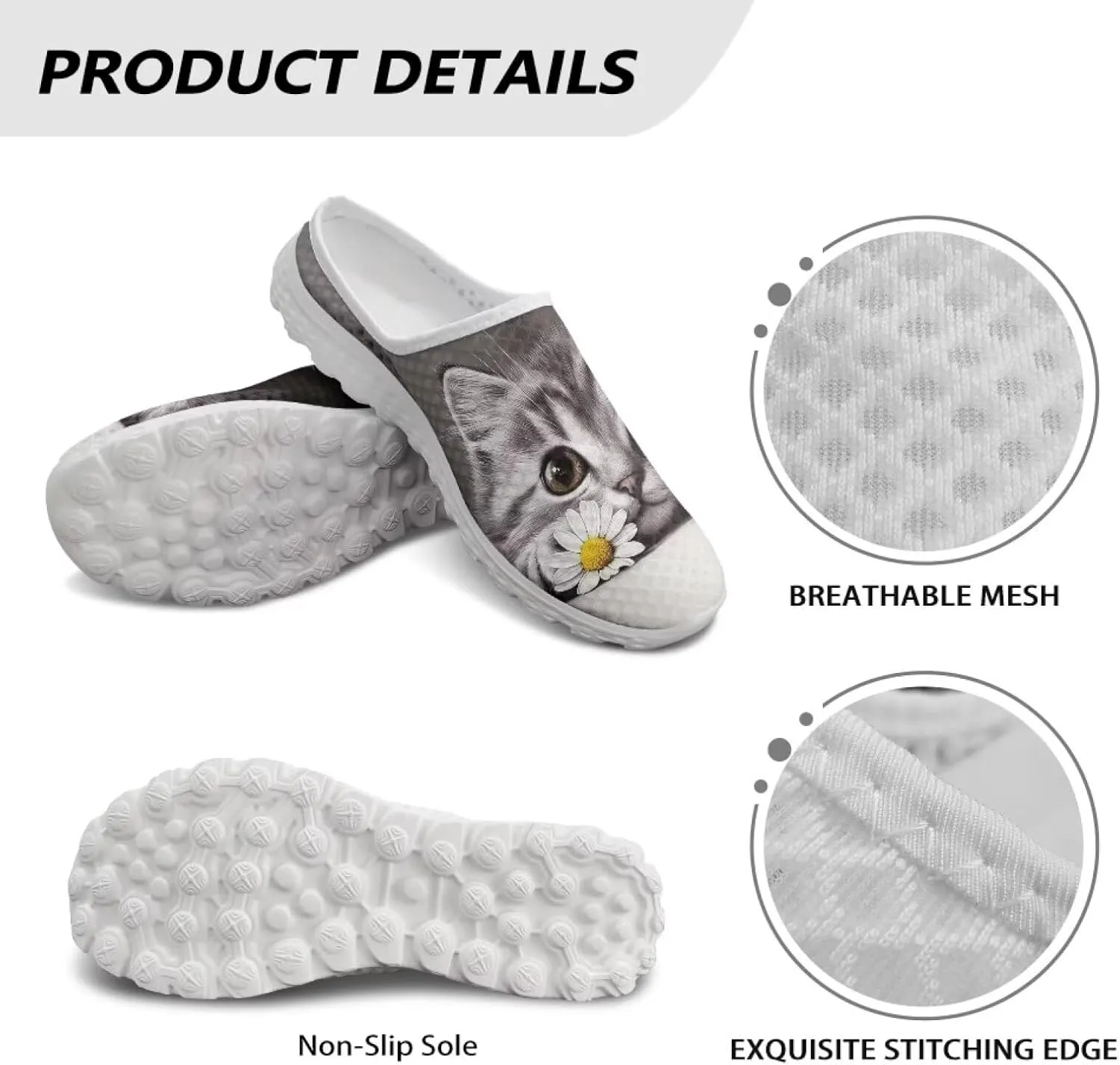 GOSTONG Mules for Women Lightweight Slip on Mule Backless Sneakers Breathable Mesh Walking Shoes for Garden Outdoors Size 6-13.5