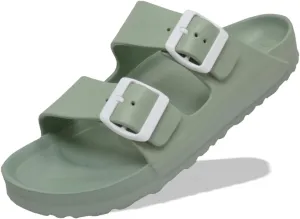 greenbox Women's Adjustable Slip-On EVA Double Buckle Slide Sandals - Lightweight and Comfortable Summer Footwear
