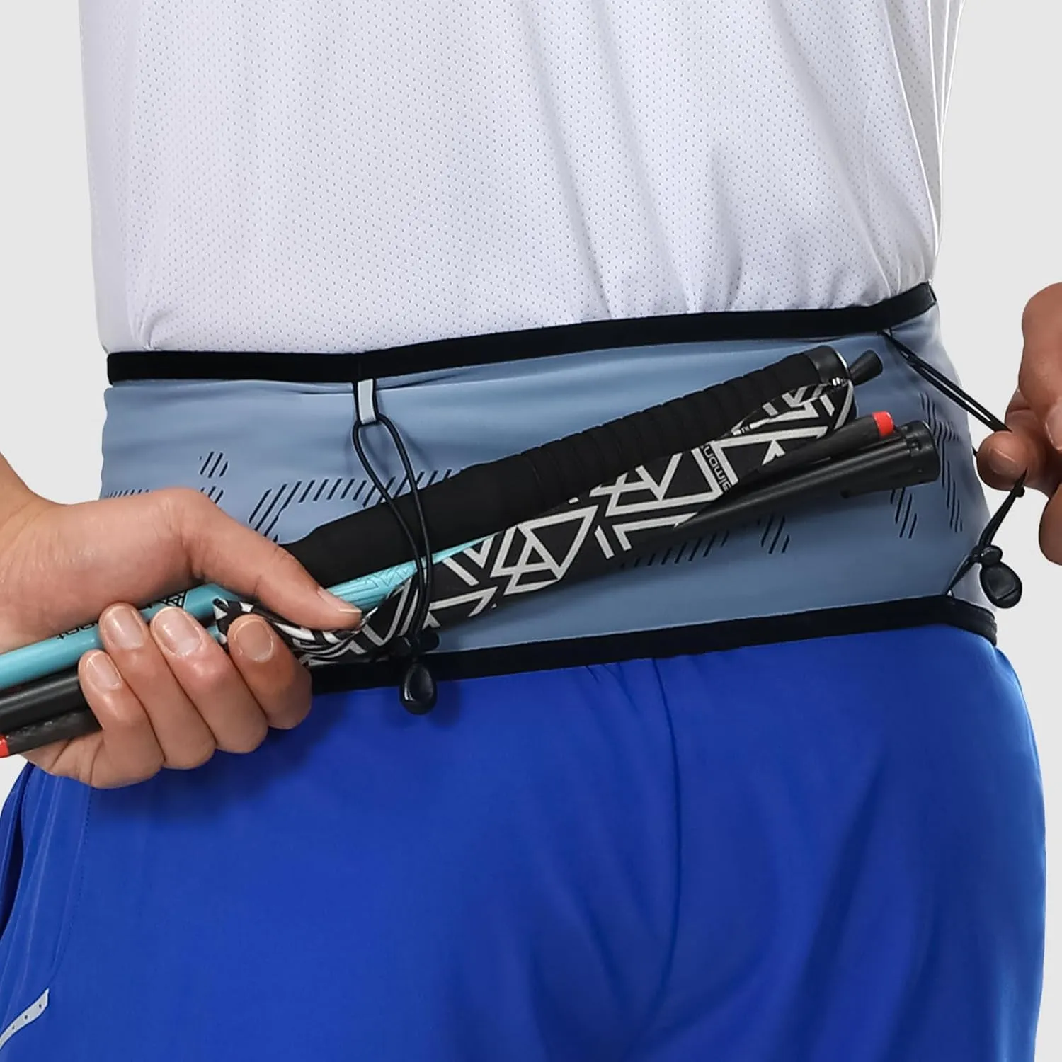 Haimont Running Belt Waist Pack, Fanny Pack with Quick Access Pocket, Lightweight & Non-slip Waist Belt for Men and Women, Trail Run Race, Blue, L