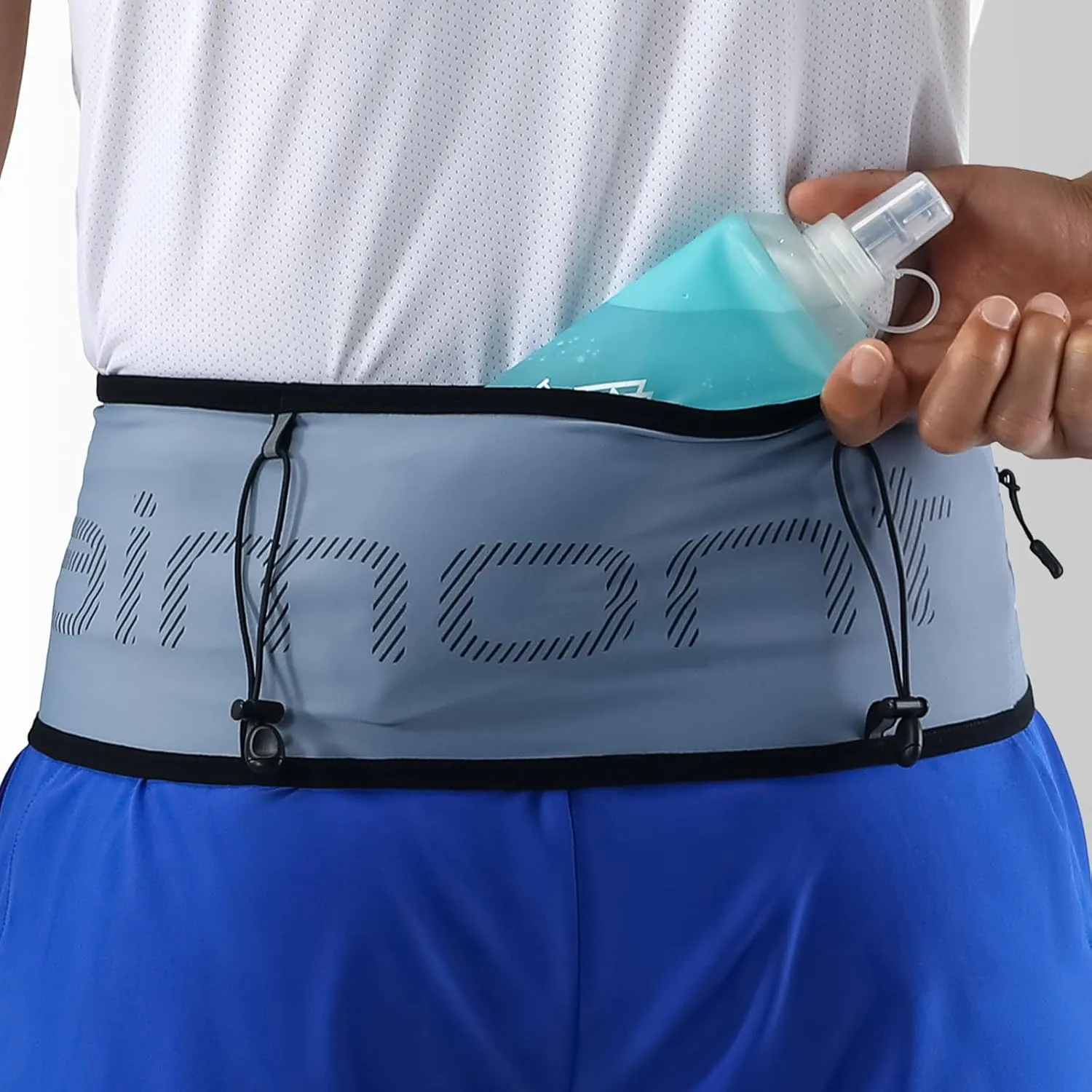 Haimont Running Belt Waist Pack, Fanny Pack with Quick Access Pocket, Lightweight & Non-slip Waist Belt for Men and Women, Trail Run Race, Blue, L