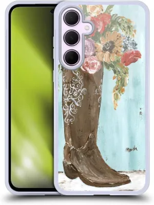 Head Case Designs Officially Licensed Haley Bush Boot Floral Painting Soft Gel Case Compatible with Samsung Galaxy A35 5G