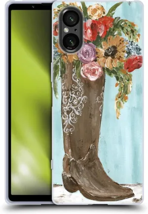 Head Case Designs Officially Licensed Haley Bush Boot Floral Painting Soft Gel Case Compatible with Sony Xperia 5 V 5G