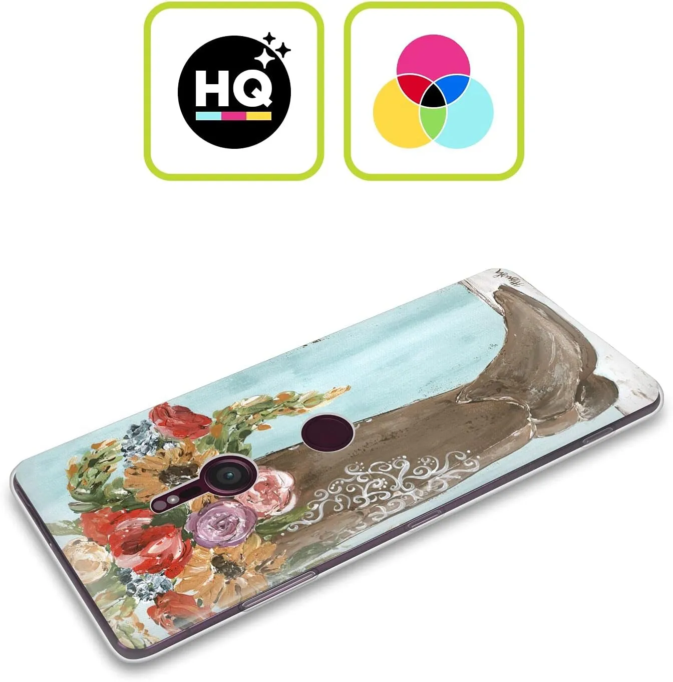 Head Case Designs Officially Licensed Haley Bush Boot Floral Painting Soft Gel Case Compatible with Sony Xperia 5 V 5G