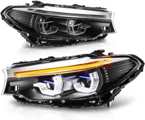 Headlights Sequential LED Drl/Turn Signal Projector for 2017-2020 Bmw G30 3-Stage