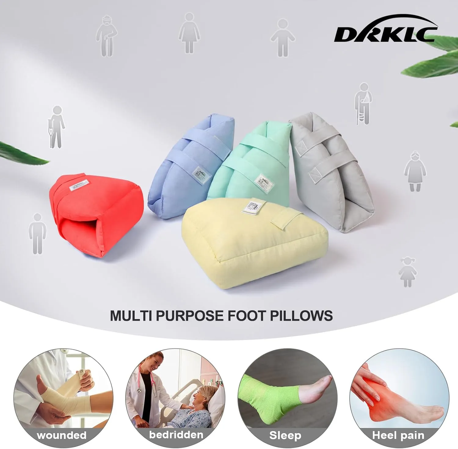 Heel Protectors for Pressure Sores,Adjustable Foot Boot Surgery Recovery Supplies for Elderly Bedridden Pressure Ulcer Ankle Pillow for Bed, Wheelchairs (Light Green - 1 Piece)