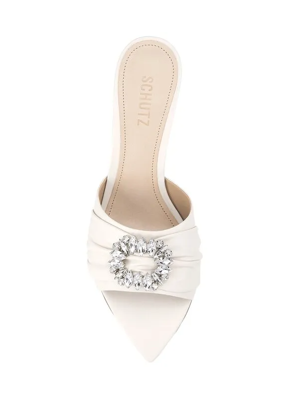 Heel Upper Toe Invitation-only deal On Sandals Pearl Open Slip Mid Schutz Crystal Meisho Embellished 5-star rated