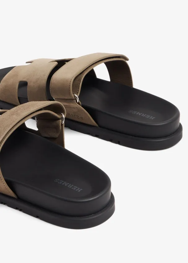 Hermes Chypre Sandal  Etoupe Suede
