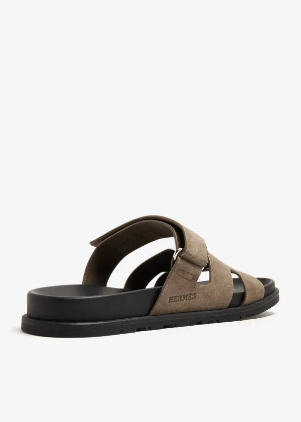 Hermes Chypre Sandal  Etoupe Suede