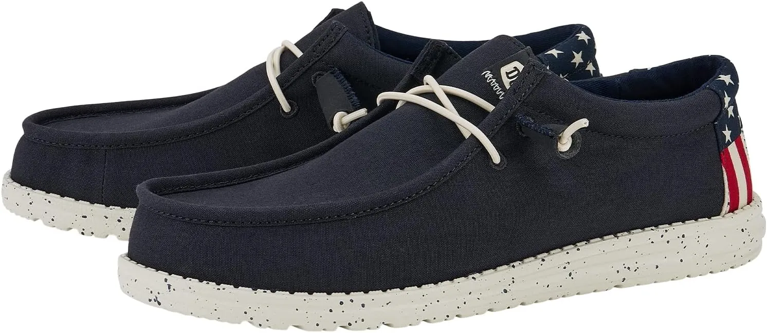 Hey Dude Wally Patriotic, Mens Shoes, Slip-on Loafers, Comfortable & Light-Weight