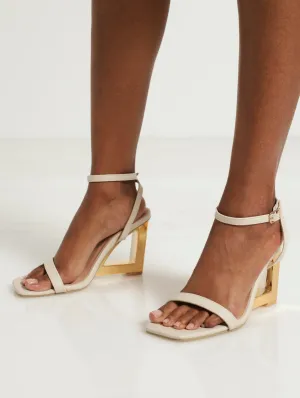 Hi Shaped Wedge Look Mule With Ankle Strap