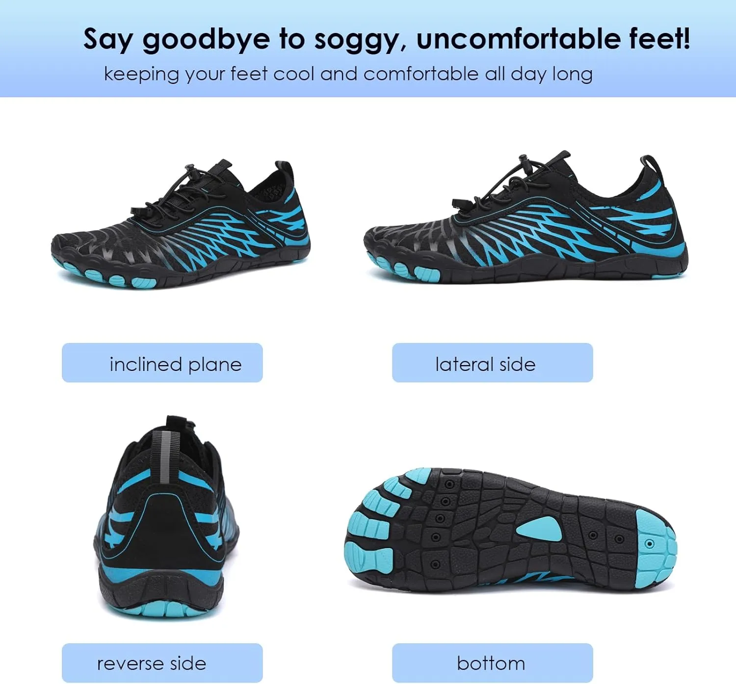 Hike Barefoot Shoes Breathable Non-Slip Athletic Footwear Wide Toe Water Shoes for Women & Men
