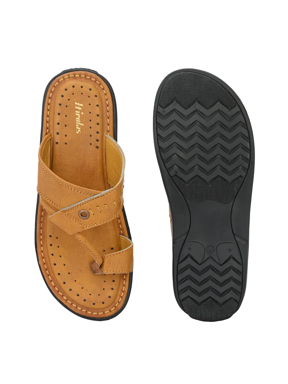 Hirolas® Men's Tan Comfortable Office Slippers (HROMSL14TAN)