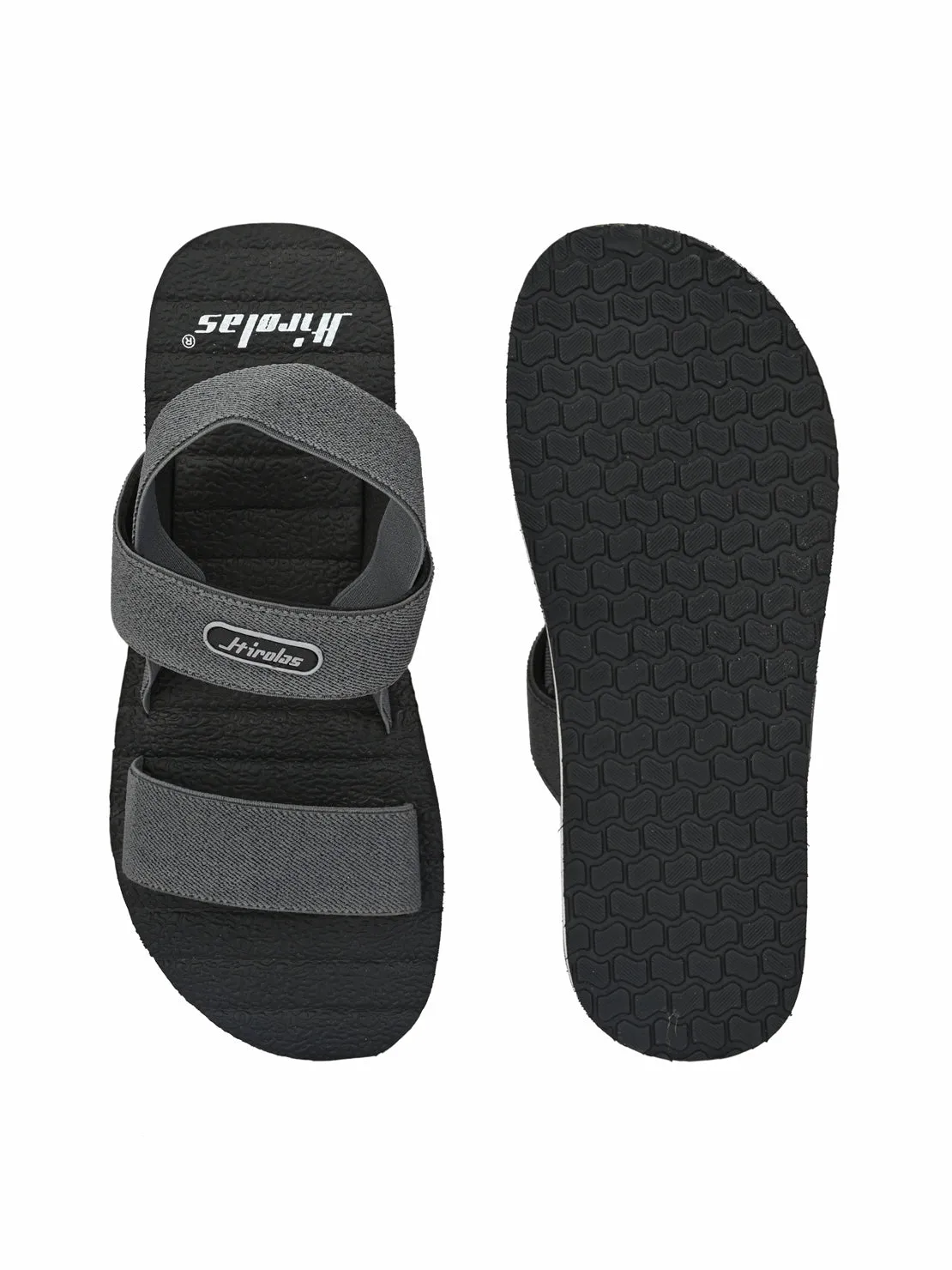 Hirolas® Men's Trendy Ealsticated Grey Comfortable Sandal (HROFF14GRY)