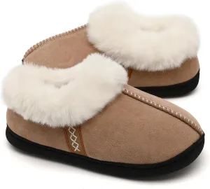 House Slippers for Woman Men, womens slippers on Fuzzy House Shoes Memory Foam with Fuzzy Faux Fur Comfortable Non-Slip Warm Shoes Indoor outdoor Size