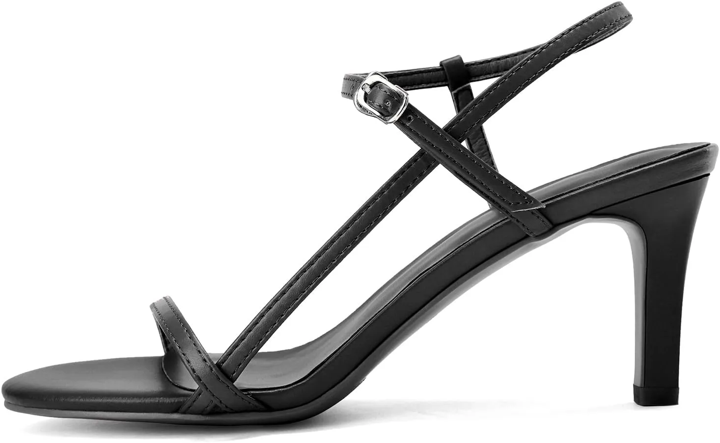 Husmeu Women's Strappy Heel Sandals for Women Dressy Summer High Heels Ankle Strap Kitten Heel Sandals Trendy Heeled Sandals