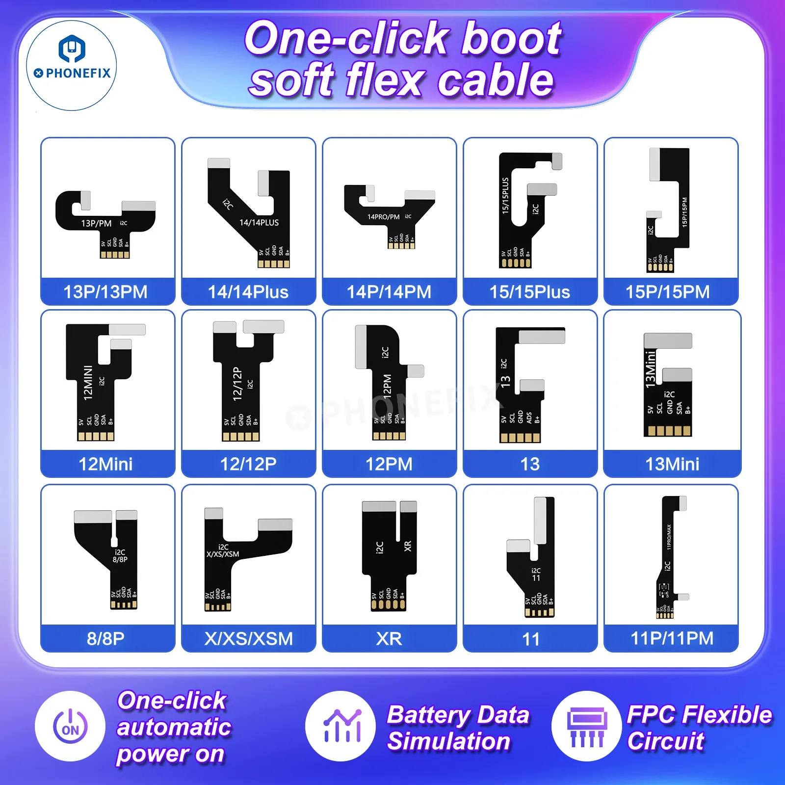 i2C Boot Box One-click Power Supply Cable For iPhone Android