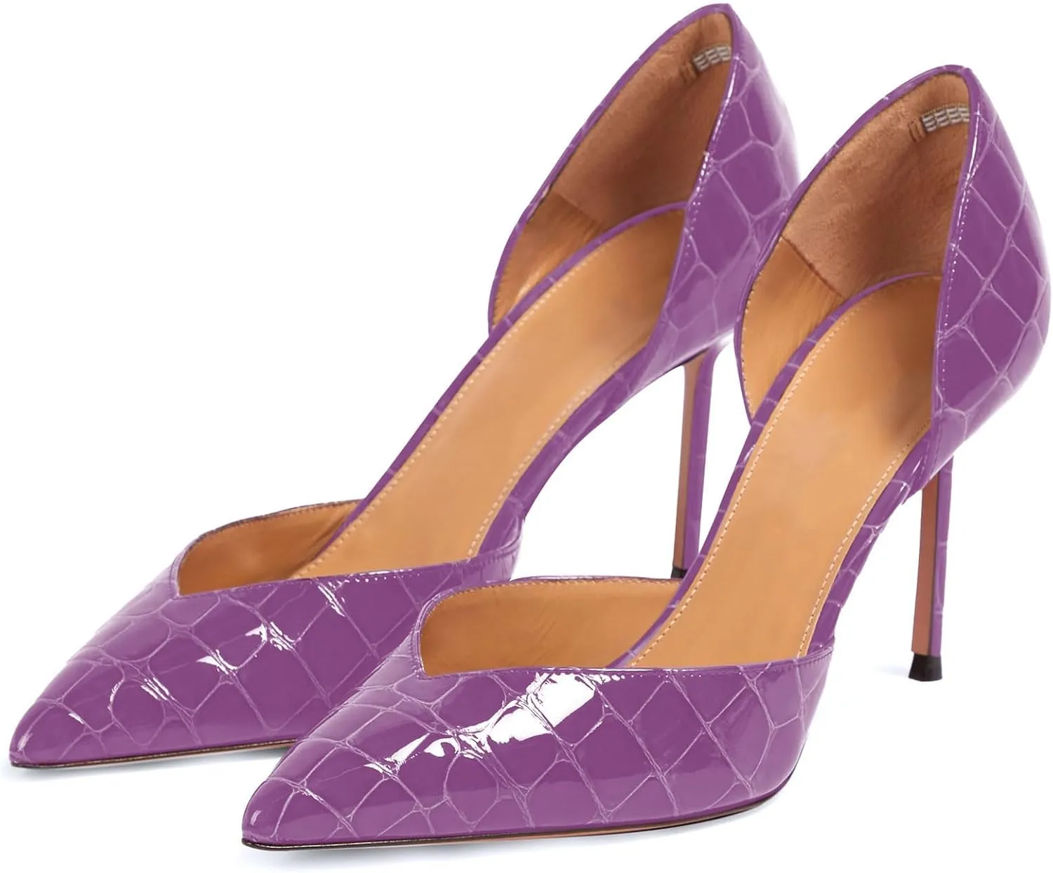 iadore Women Sexy High Stiletto Heel Shoes Chic Patent Crocodile Pointed Toe Slip On Summer Work Comfortable Pumps Size 5-12 US