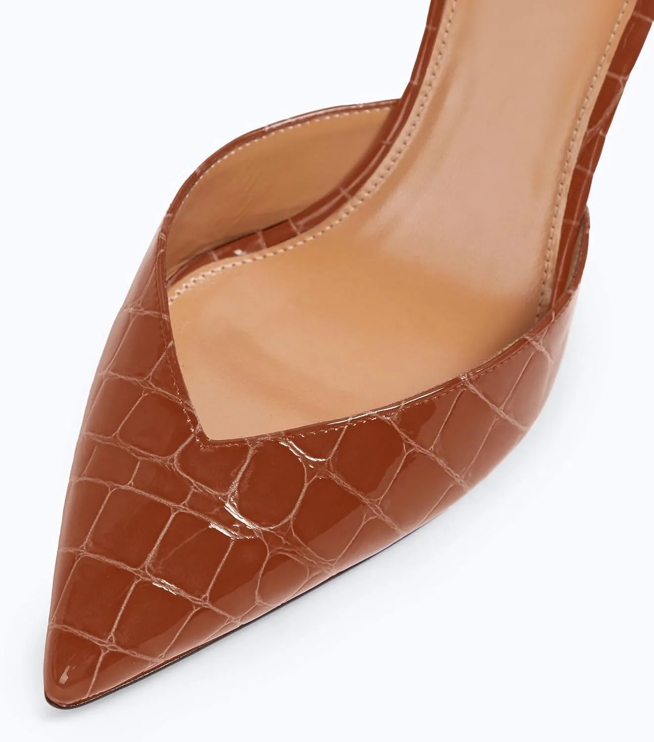 iadore Women Sexy High Stiletto Heel Shoes Chic Patent Crocodile Pointed Toe Slip On Summer Work Comfortable Pumps Size 5-12 US