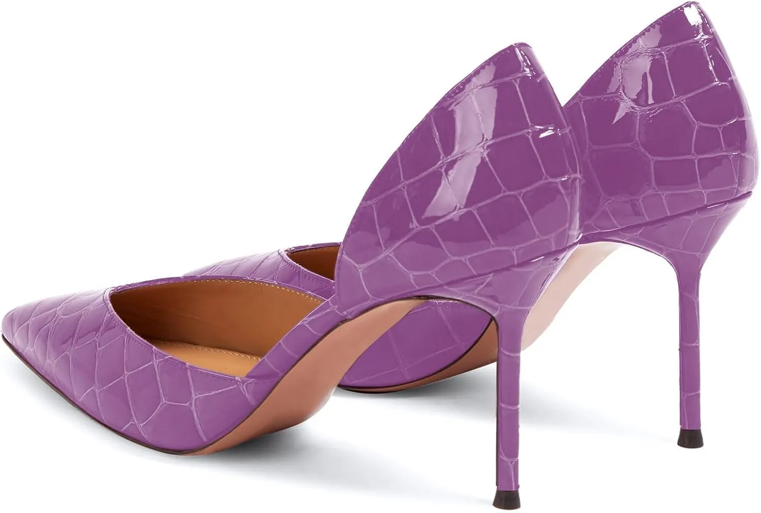 iadore Women Sexy High Stiletto Heel Shoes Chic Patent Crocodile Pointed Toe Slip On Summer Work Comfortable Pumps Size 5-12 US