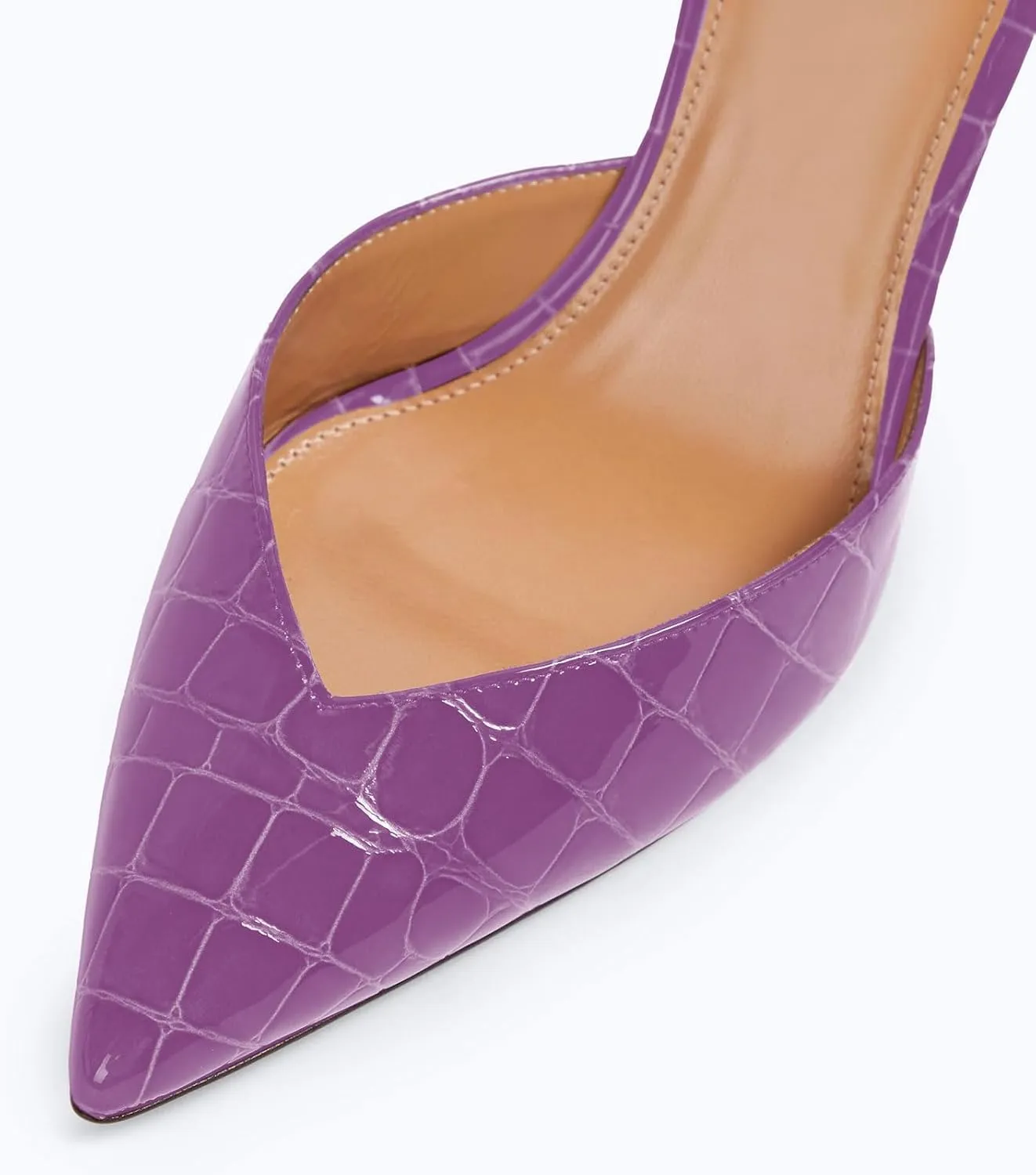 iadore Women Sexy High Stiletto Heel Shoes Chic Patent Crocodile Pointed Toe Slip On Summer Work Comfortable Pumps Size 5-12 US