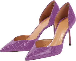 iadore Women Sexy High Stiletto Heel Shoes Chic Patent Crocodile Pointed Toe Slip On Summer Work Comfortable Pumps Size 5-12 US
