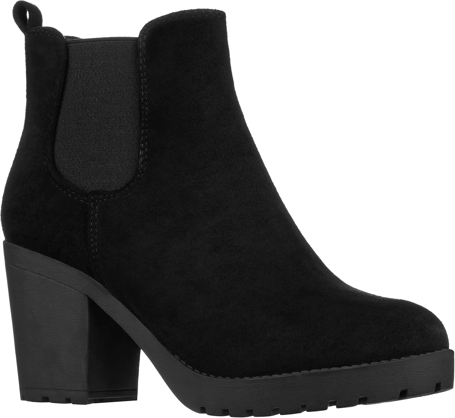 ILLUDE Women’s Ankle Boots Chelsea Bootie Chunky Block Heel Round Toe Boot