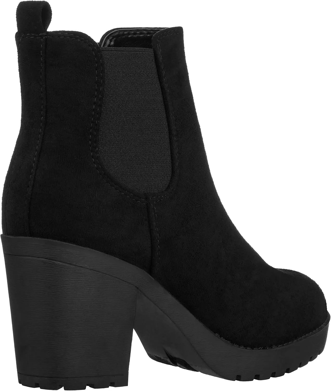 ILLUDE Women’s Ankle Boots Chelsea Bootie Chunky Block Heel Round Toe Boot