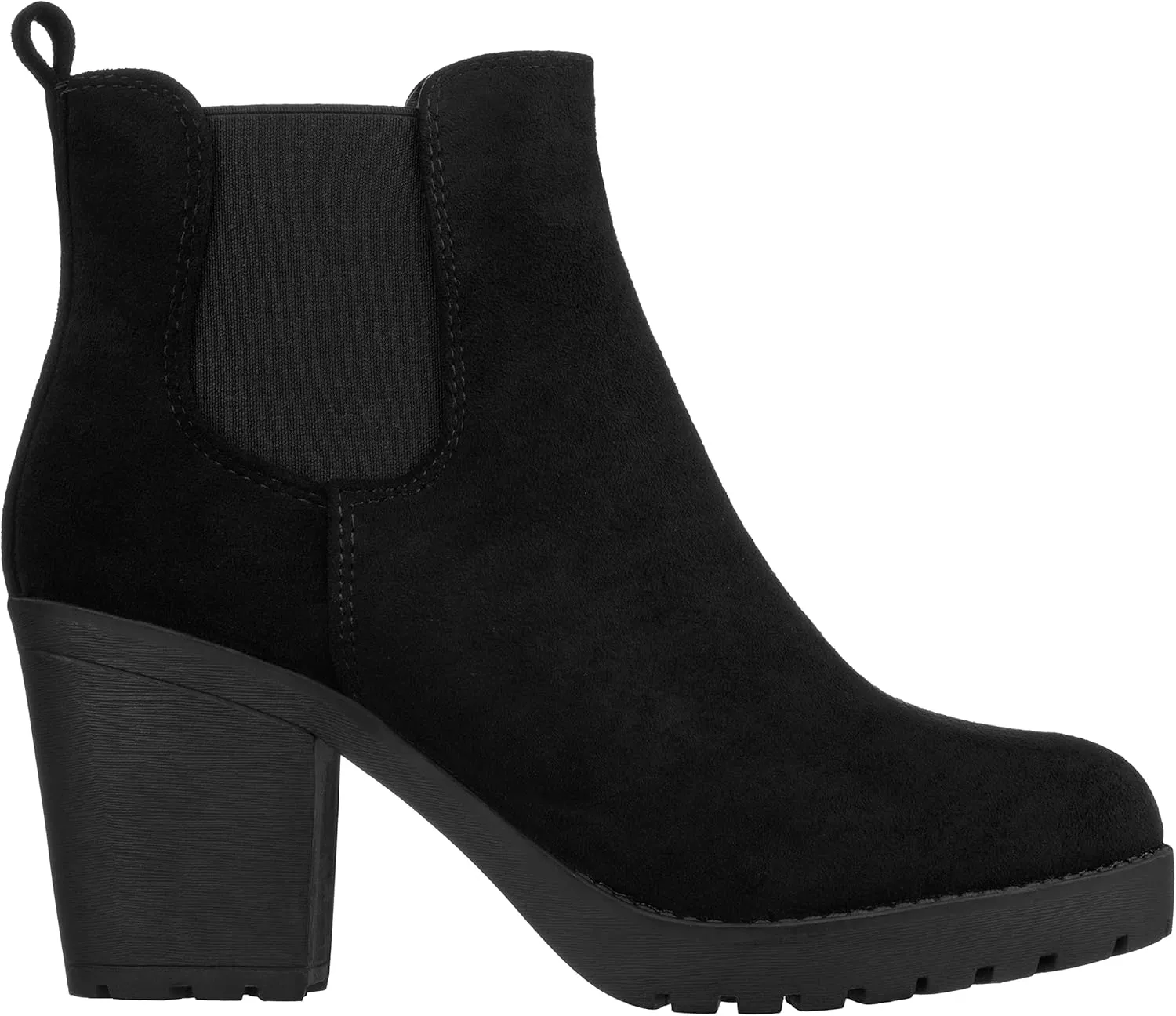 ILLUDE Women’s Ankle Boots Chelsea Bootie Chunky Block Heel Round Toe Boot