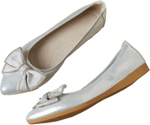 INEELUYI Women's Slip on Foldable Ballet Flats Bow Pointy Toe Comfortable Walking Flat Shoes