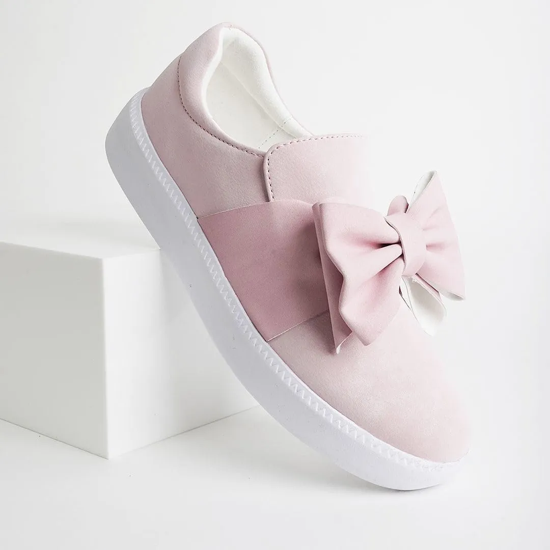 J. Adams Wally Platform Sneakers for Women - Comfortable Slip On Shoes with Bow