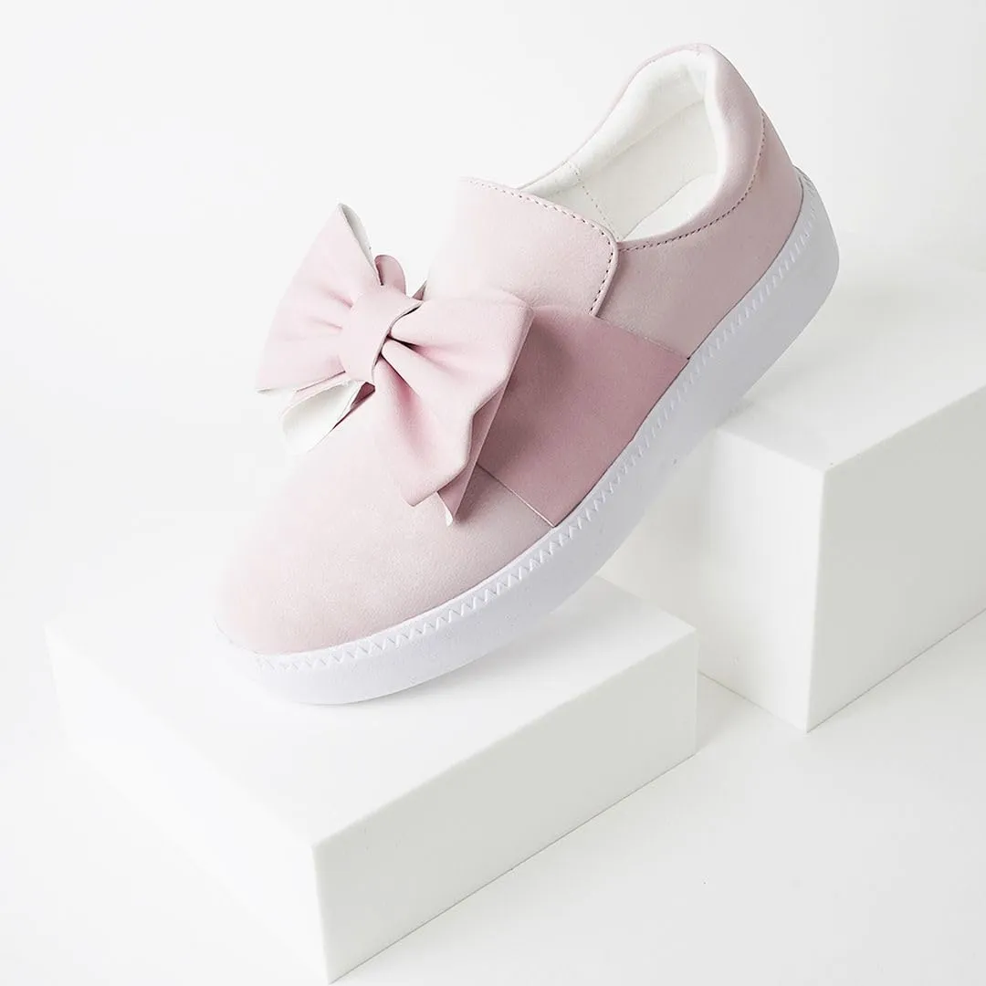 J. Adams Wally Platform Sneakers for Women - Comfortable Slip On Shoes with Bow