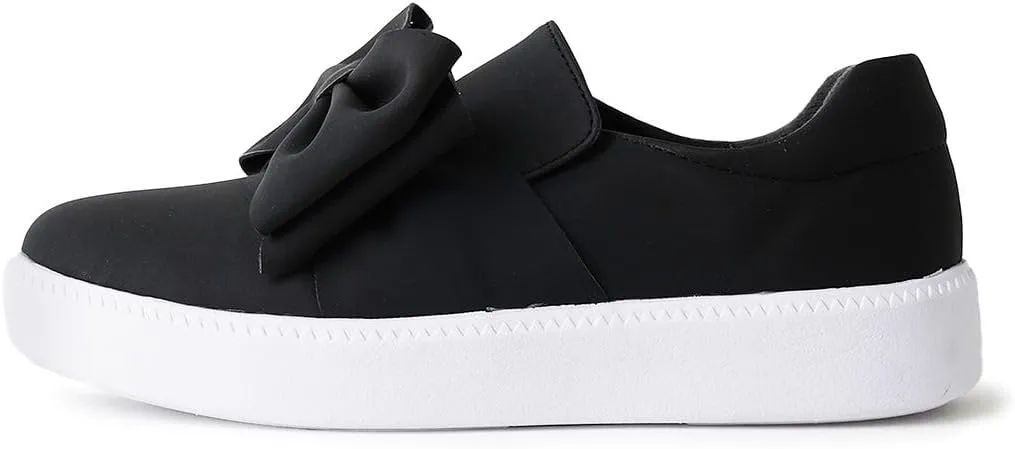 J. Adams Wally Platform Sneakers for Women - Comfortable Slip On Shoes with Bow