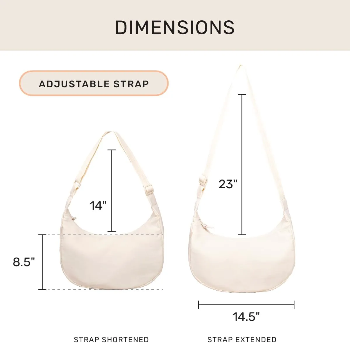Jadyn Crescent Bag, Large Crossbody for Women – Comfortable, Versatile Anti-Theft Shoulder Bag for Travel, Everyday Use