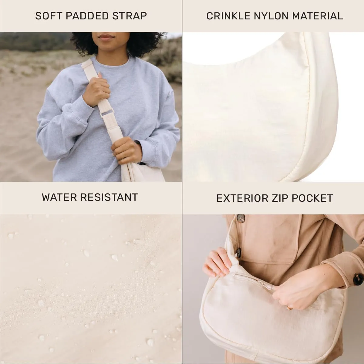 Jadyn Crescent Bag, Large Crossbody for Women – Comfortable, Versatile Anti-Theft Shoulder Bag for Travel, Everyday Use